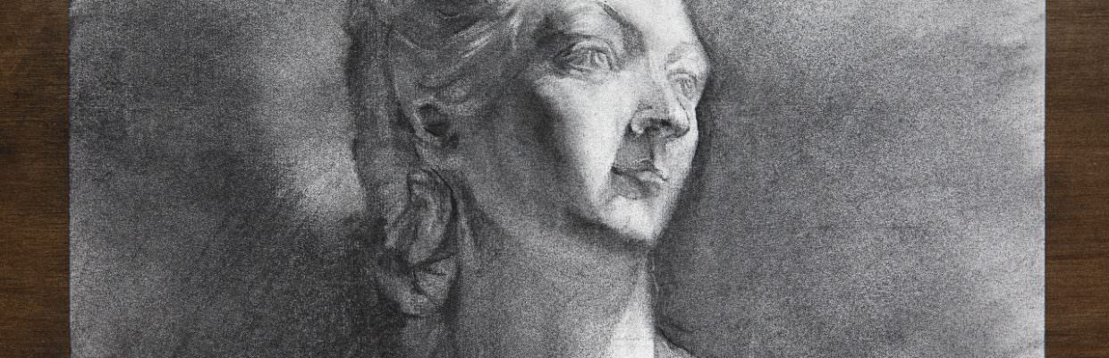 炭筆素描－杜巴利伯爵夫人 (完整) Marie-Jeanne, Comtesse du Barry